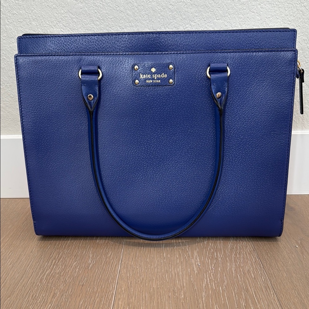 Kate Spade Blue Leather Tote Bag. Excellent condition!